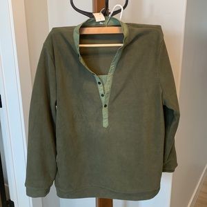 Olive Green Button—Up Fleece